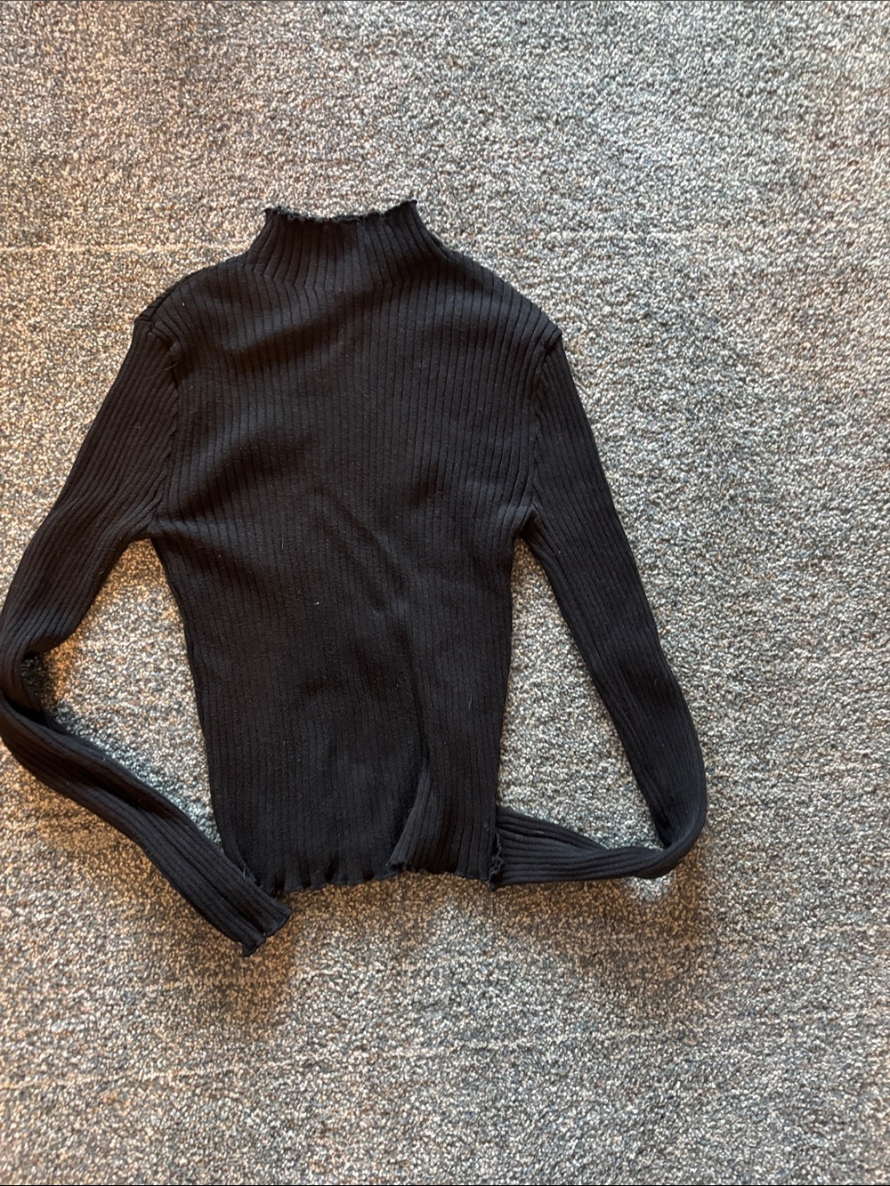 Forever 21 Black Ribbed Mockneck Top